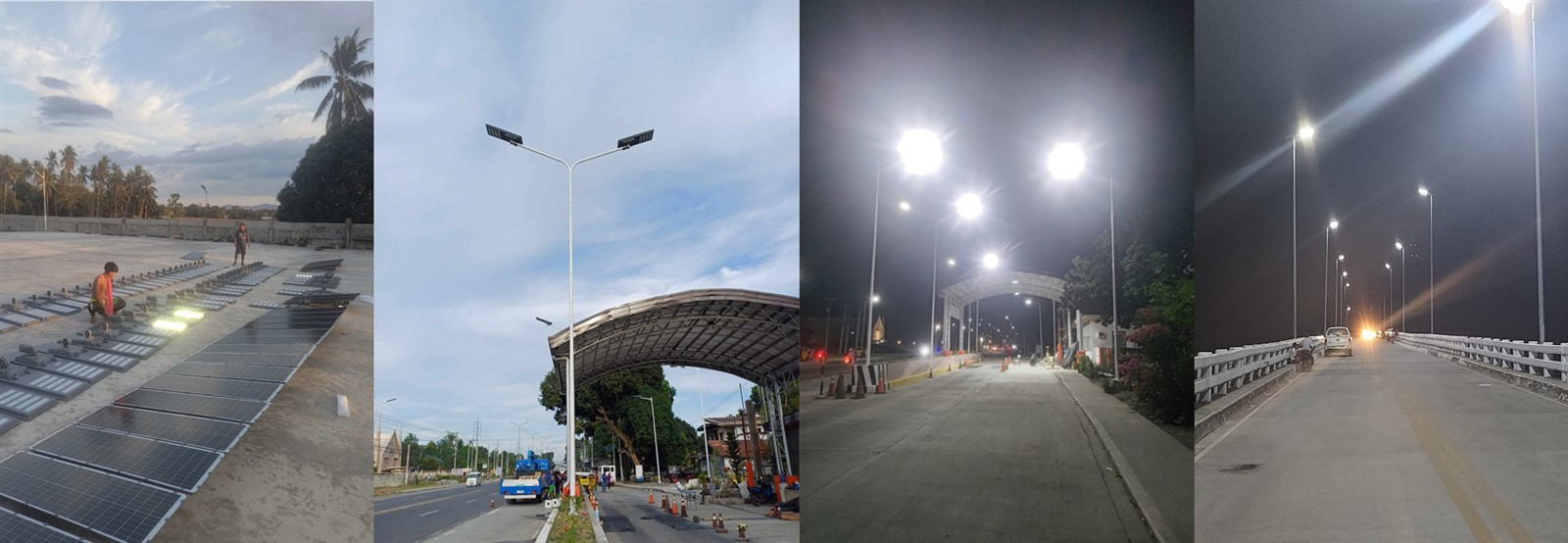 一体化 LED 太阳能路灯真实效果展示