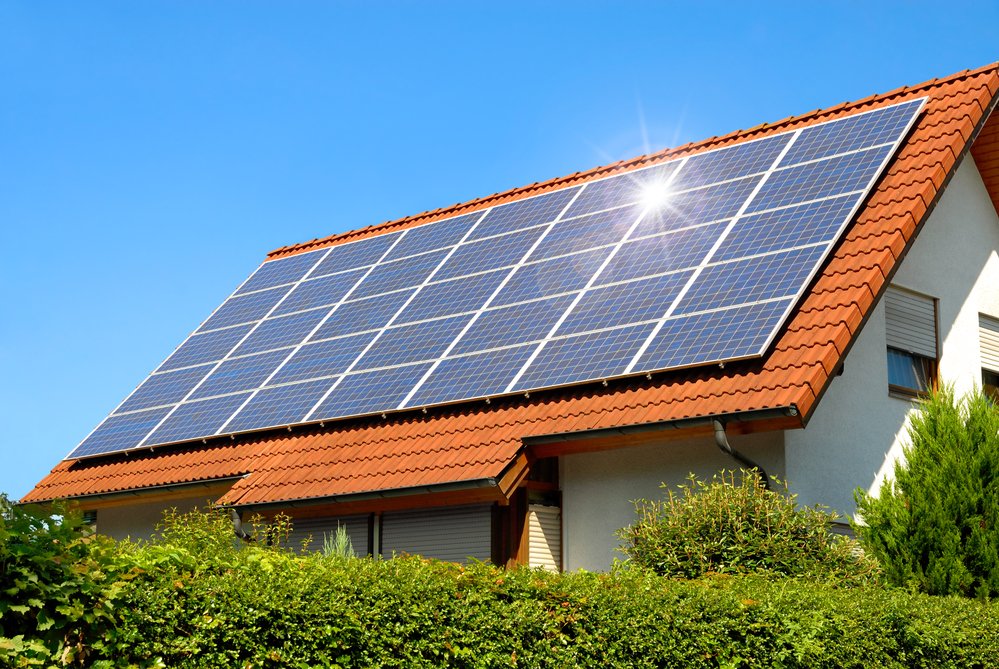 photovoltaic cells on the roof