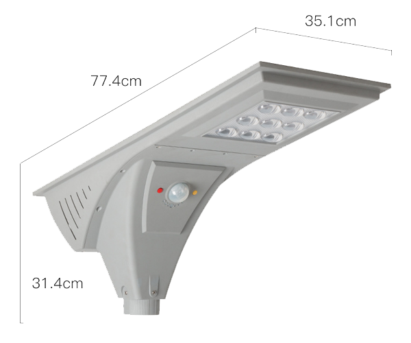Taille des lampadaires solaires
