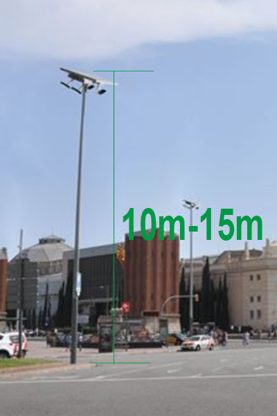 solar light installation in big plaze